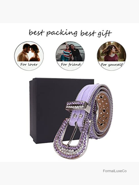 Rhinestone Studded Western Leather Belt for Jeans Cowgirl Cowboy Sparkle Belt